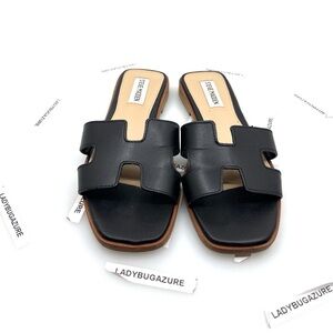 Steve Madden Black Slide Sandals